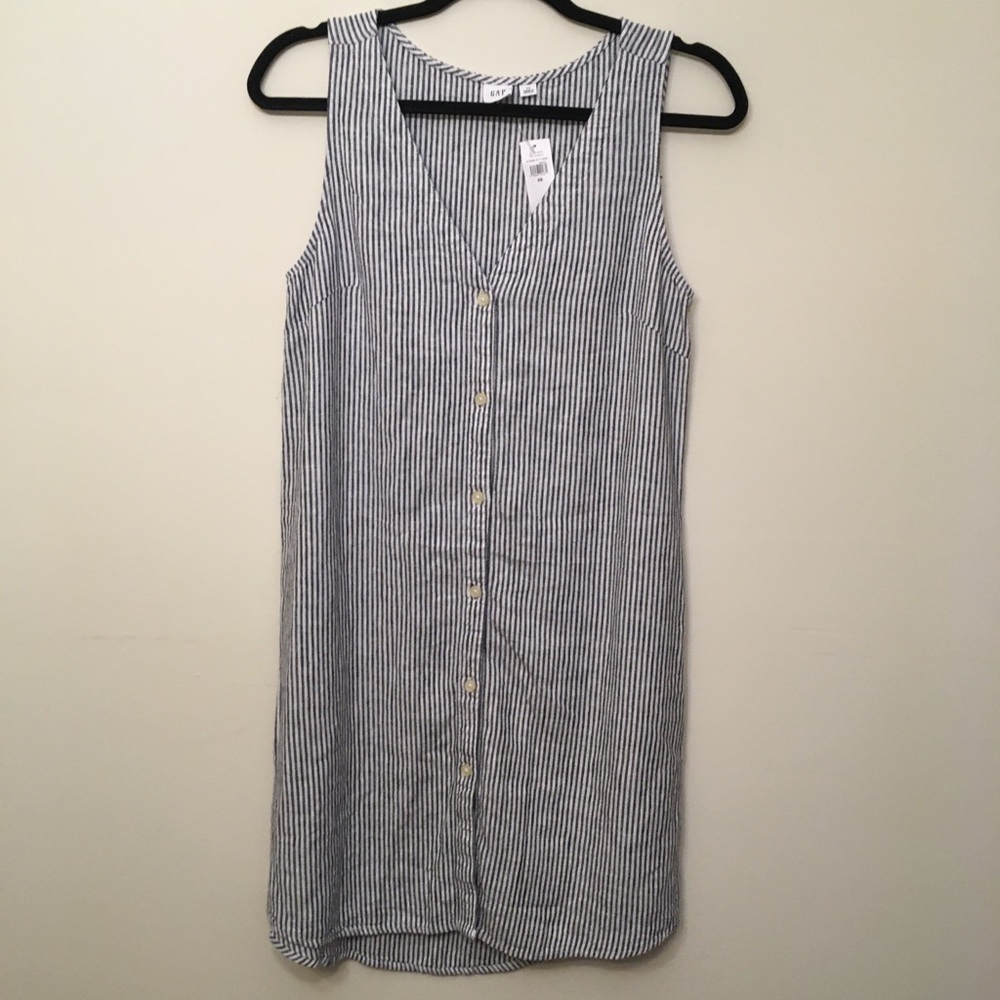 NWT Gap Striped Linen Dress sz XS